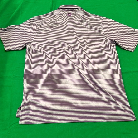 FootJoy purple and grey striped polo. Size medium. - Picture 7 of 7